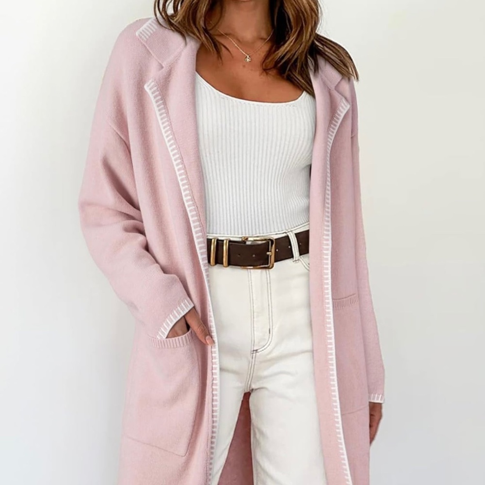 Dokotoo Open Front Pink Cardigan Sweater. Sz 2XL.